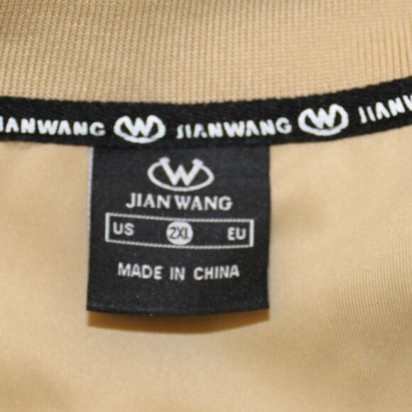 Jian Wang Tracksuit Long Sleeve Jogging Suit 2 Piece Size 2XL Tan - Picture 10 of 12